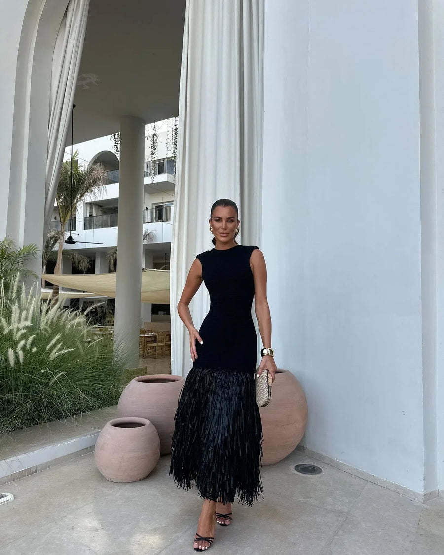 Ana - Long Dress with Fringes