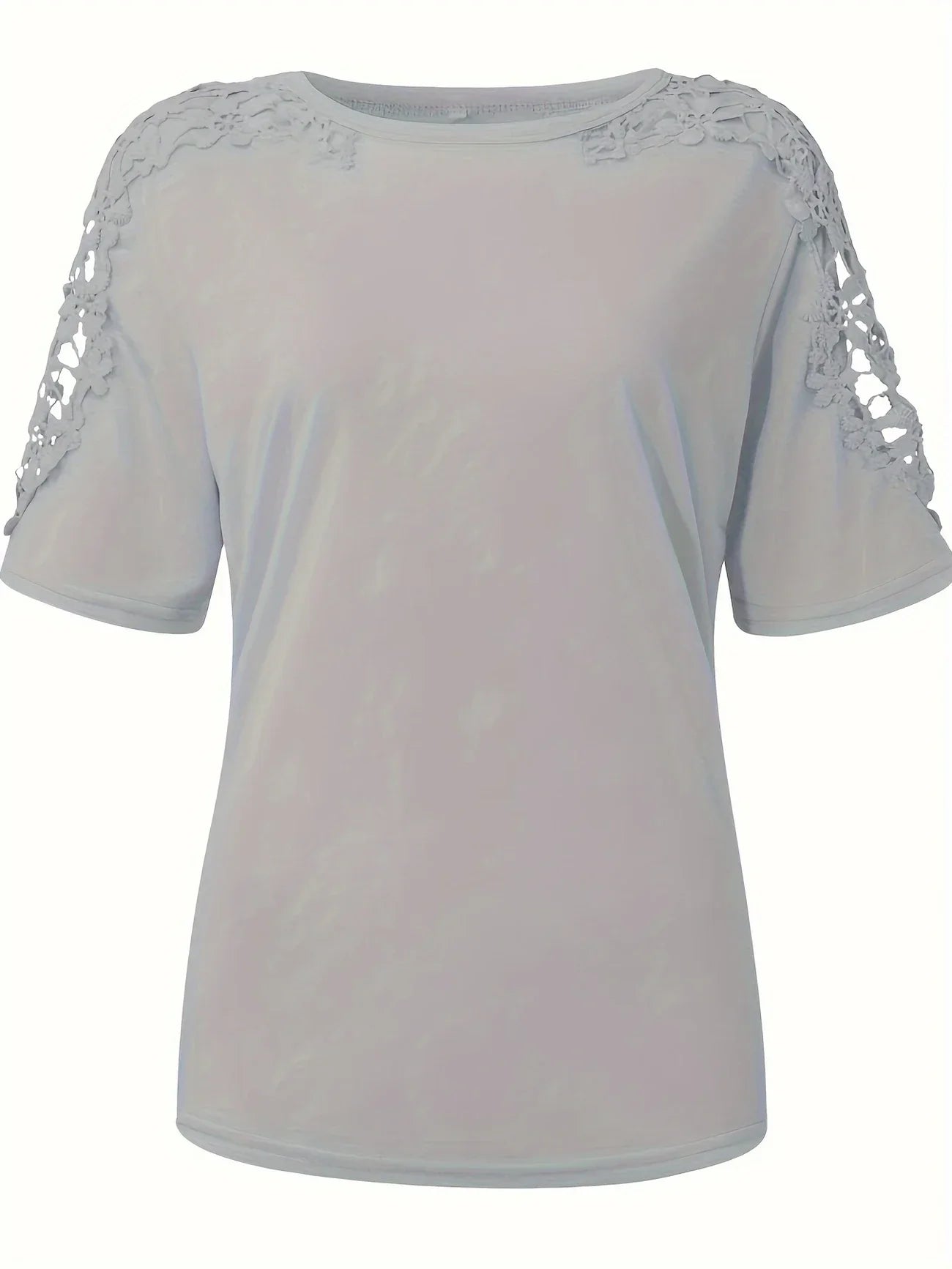 Ancuta – Elegant Summer Short Sleeve T-Shirt with Lace