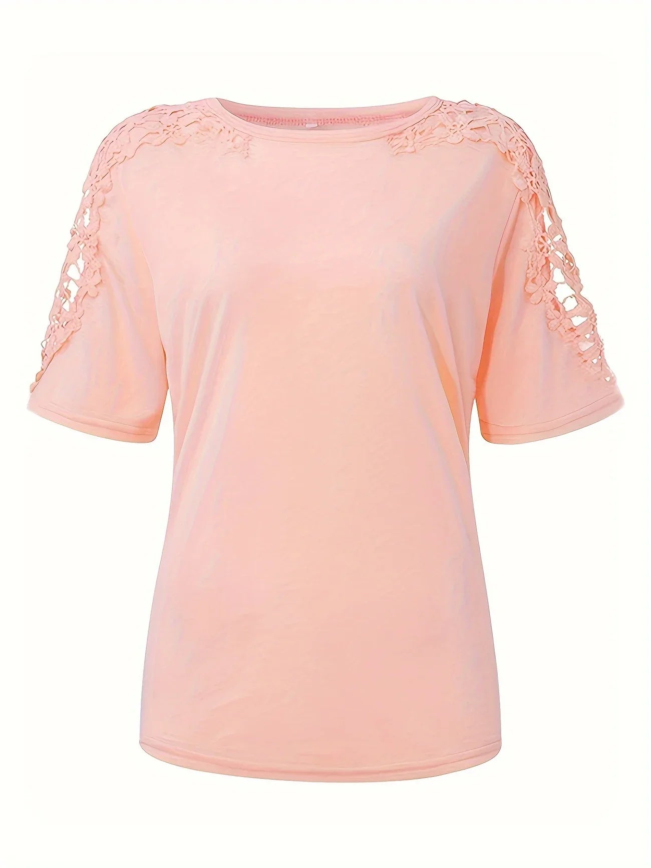 Ancuta – Elegant Summer Short Sleeve T-Shirt with Lace