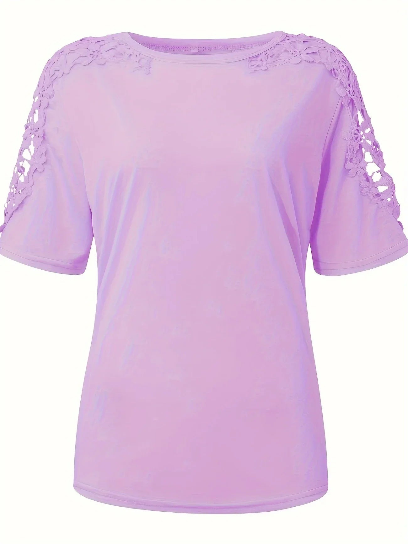 Ancuta – Elegant Summer Short Sleeve T-Shirt with Lace