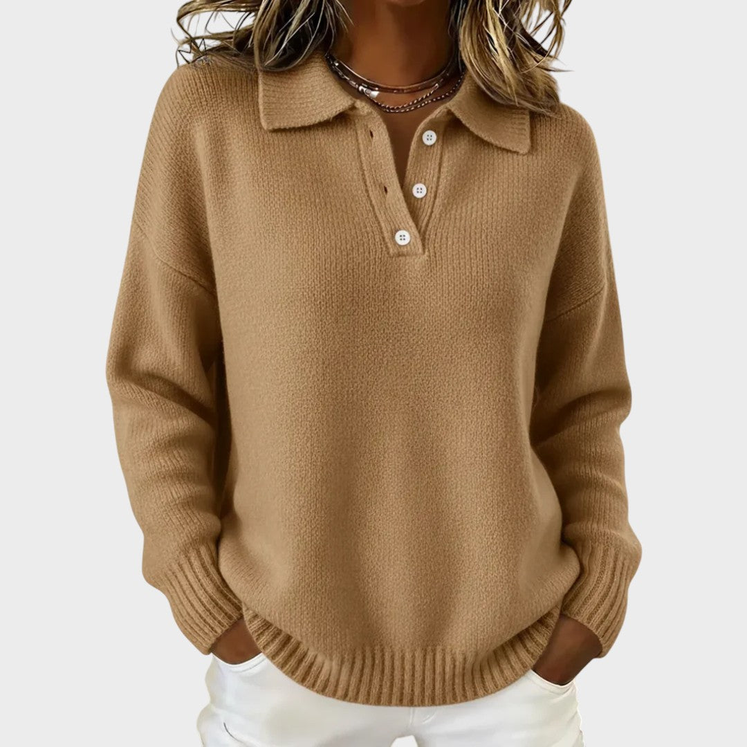 Aneeka – Elegant Long Sleeve Knit Sweater