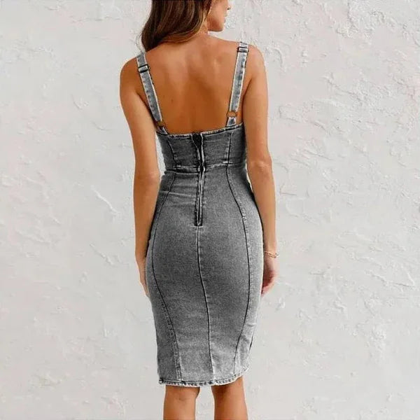 Anetee – Stretch Denim Skirt with Adjustable Waistband