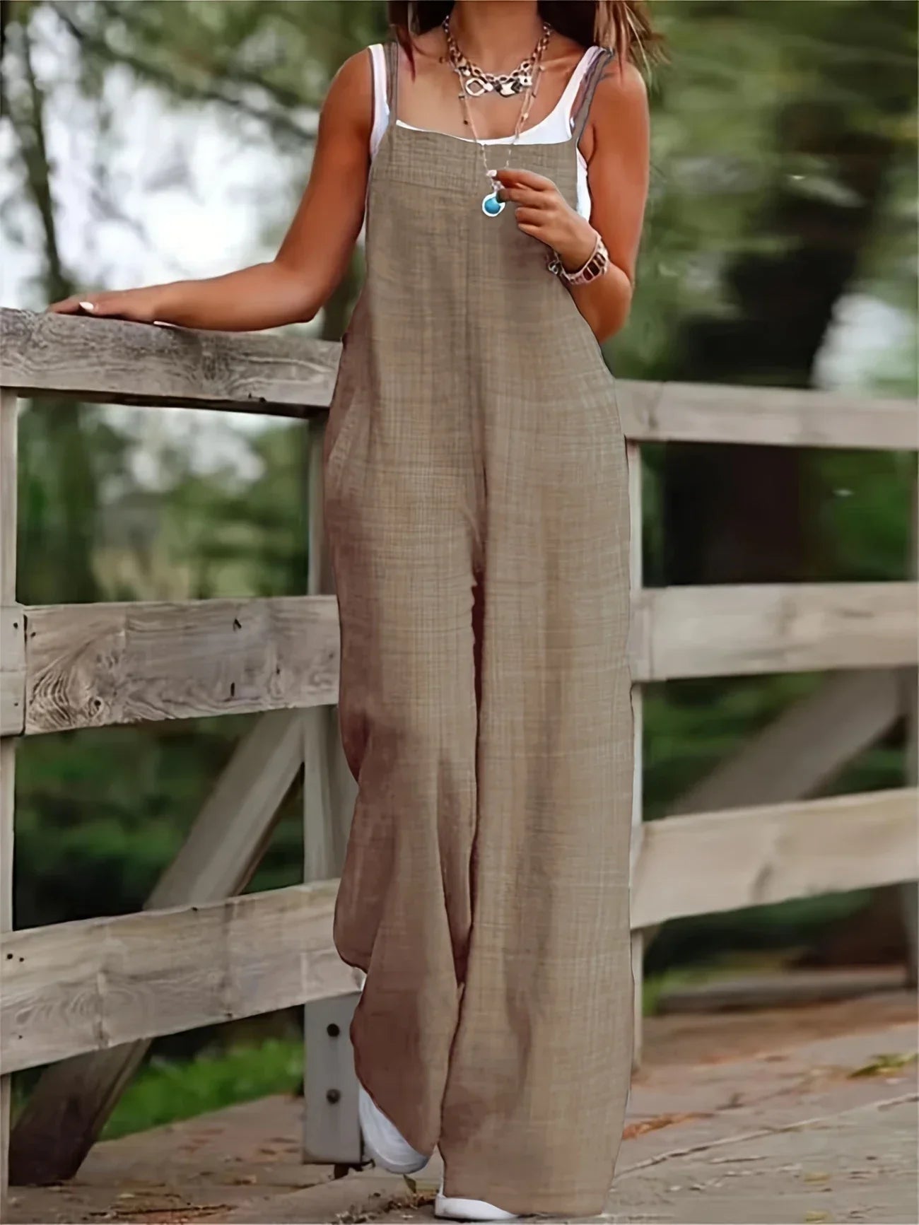 Annia – Casual Overalls with Wide Legs and Pockets