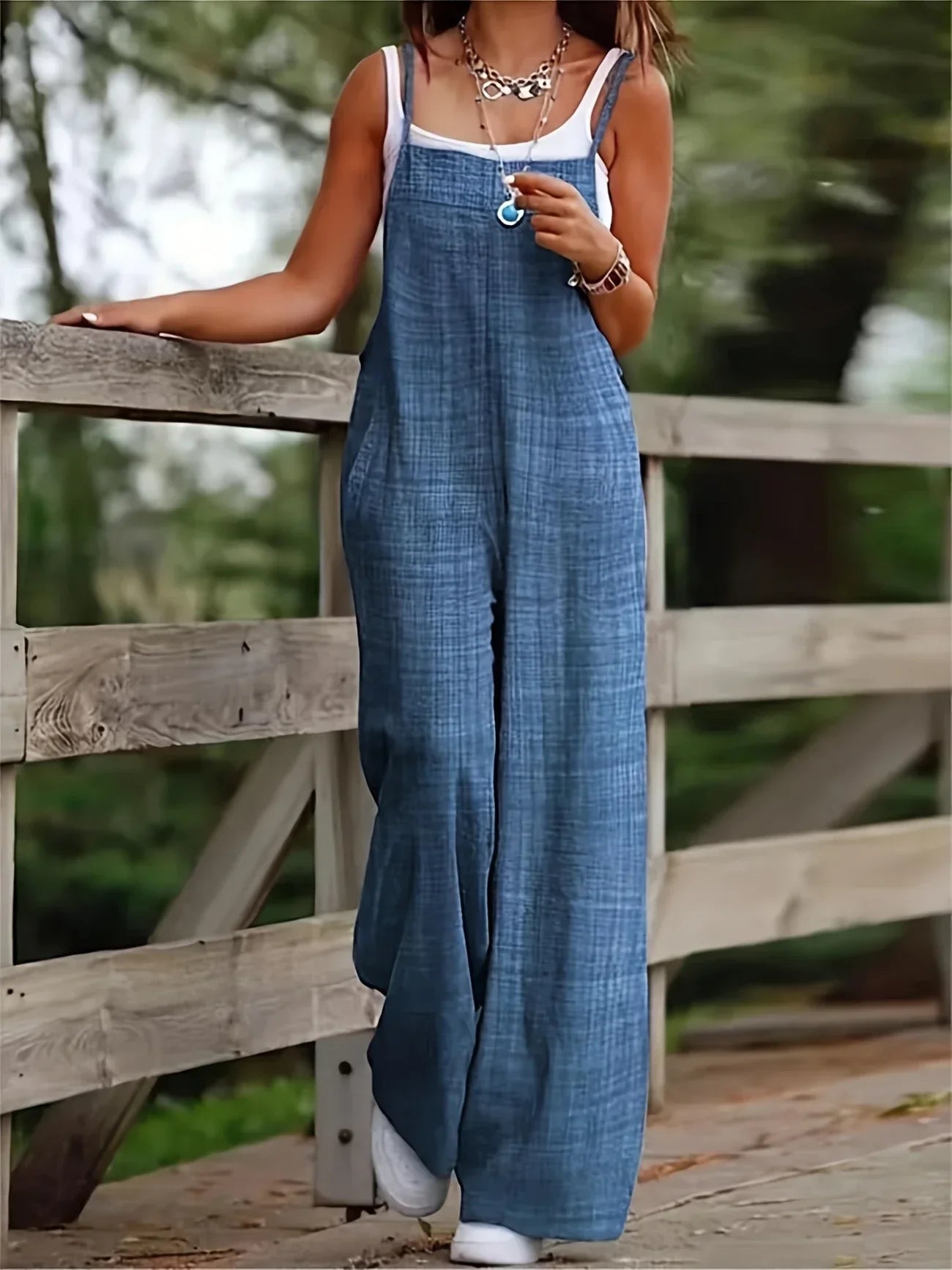 Annia – Casual Overalls with Wide Legs and Pockets
