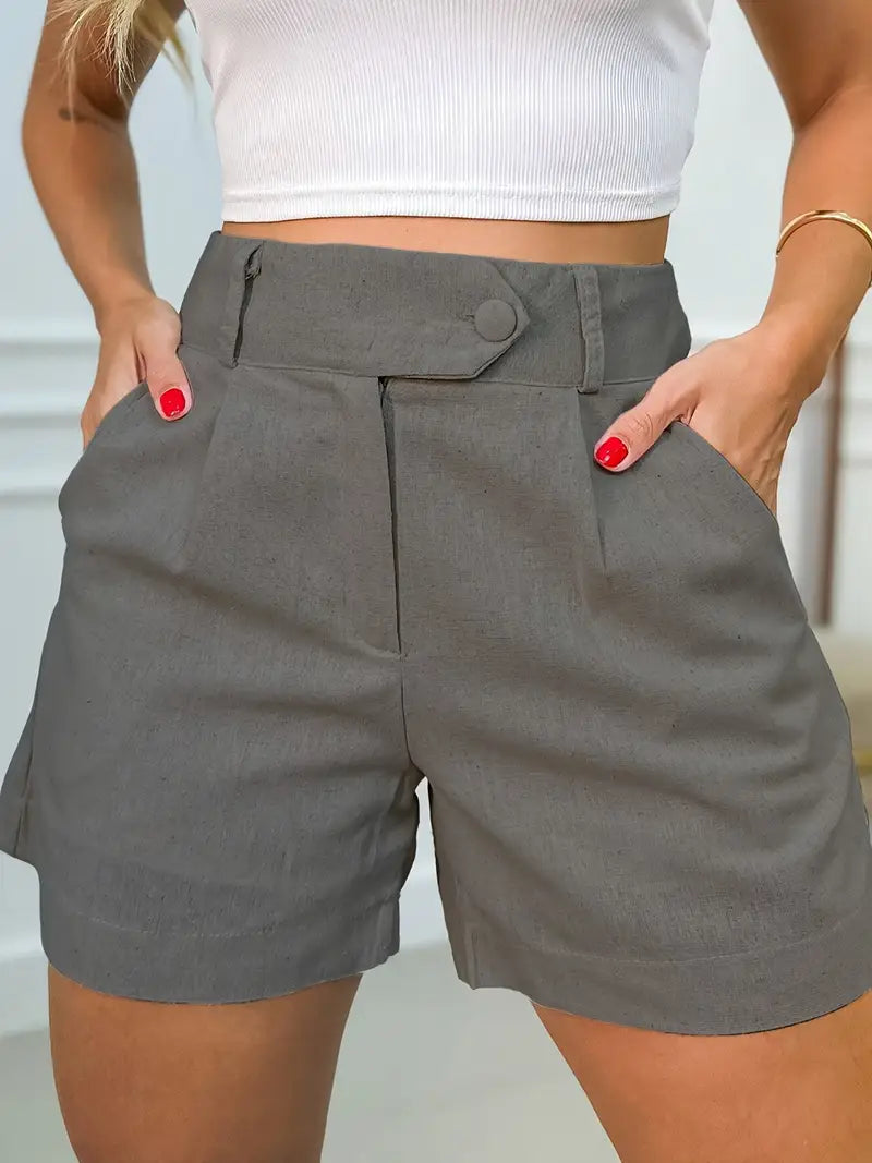 Annora – Casual Shorts with High Waist and Button