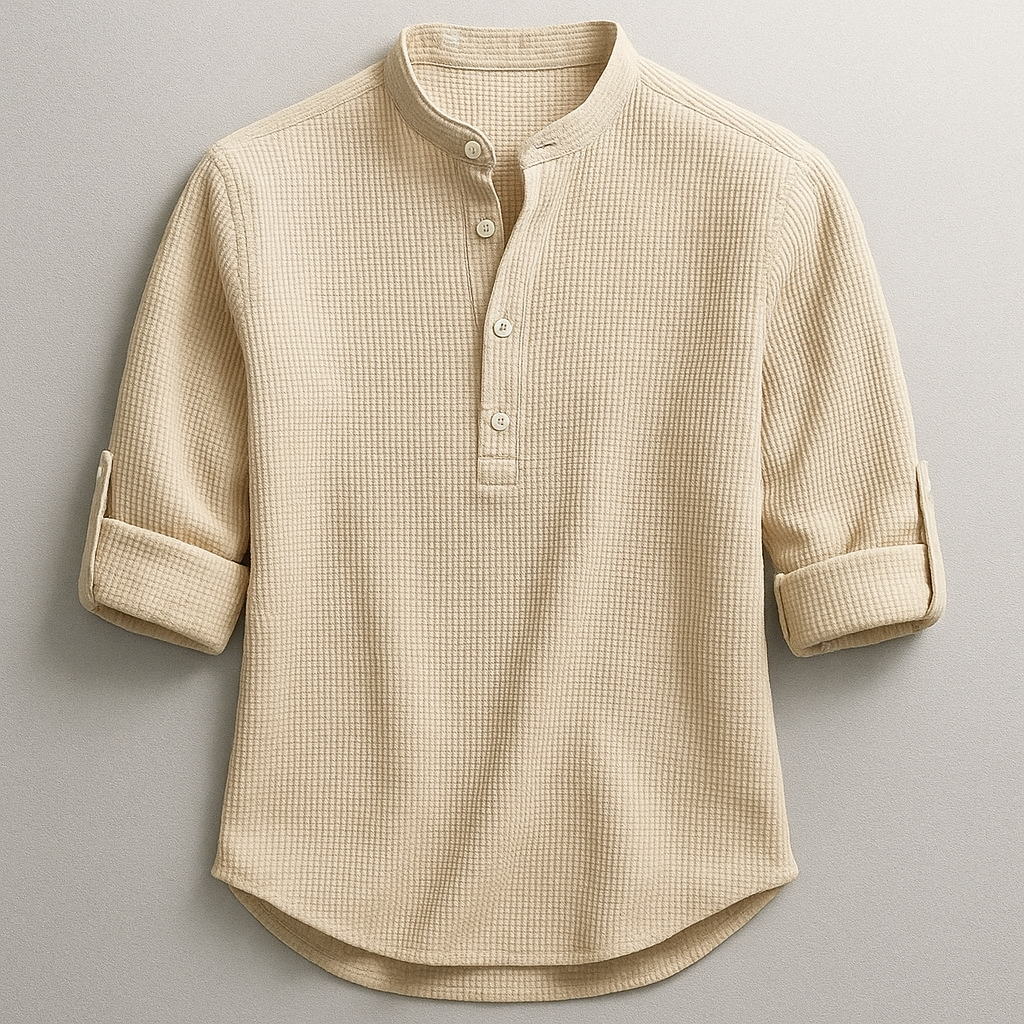 Antero – Long Sleeve Shirt with Henley Collar