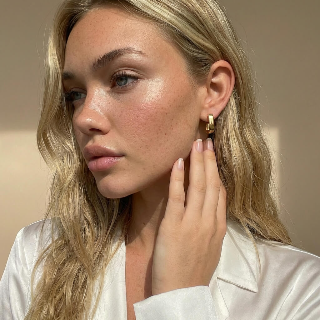 Arcform Small Square Huggie Hoop Earrings