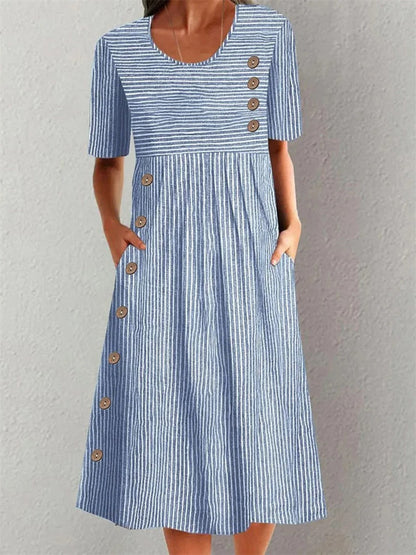 Archita – Elegant Striped Midi Dress
