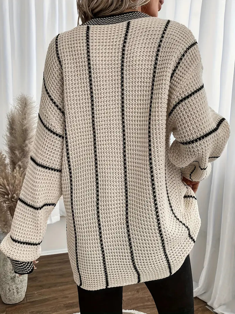 Arellano – Casual Long Sleeve Striped Sweater