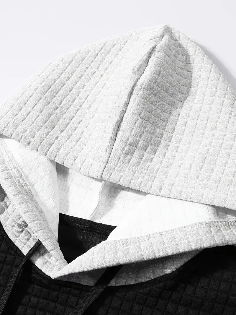 Arvid – Hooded Sweatshirt with Color Block Texture