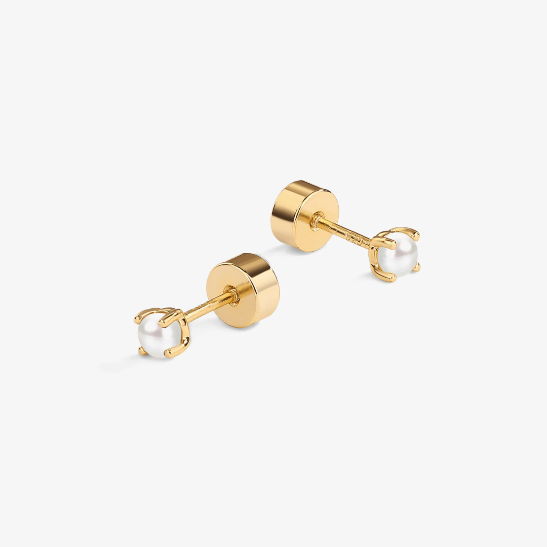 Aurelia Petite Pearl Flat Back Stud Earrings