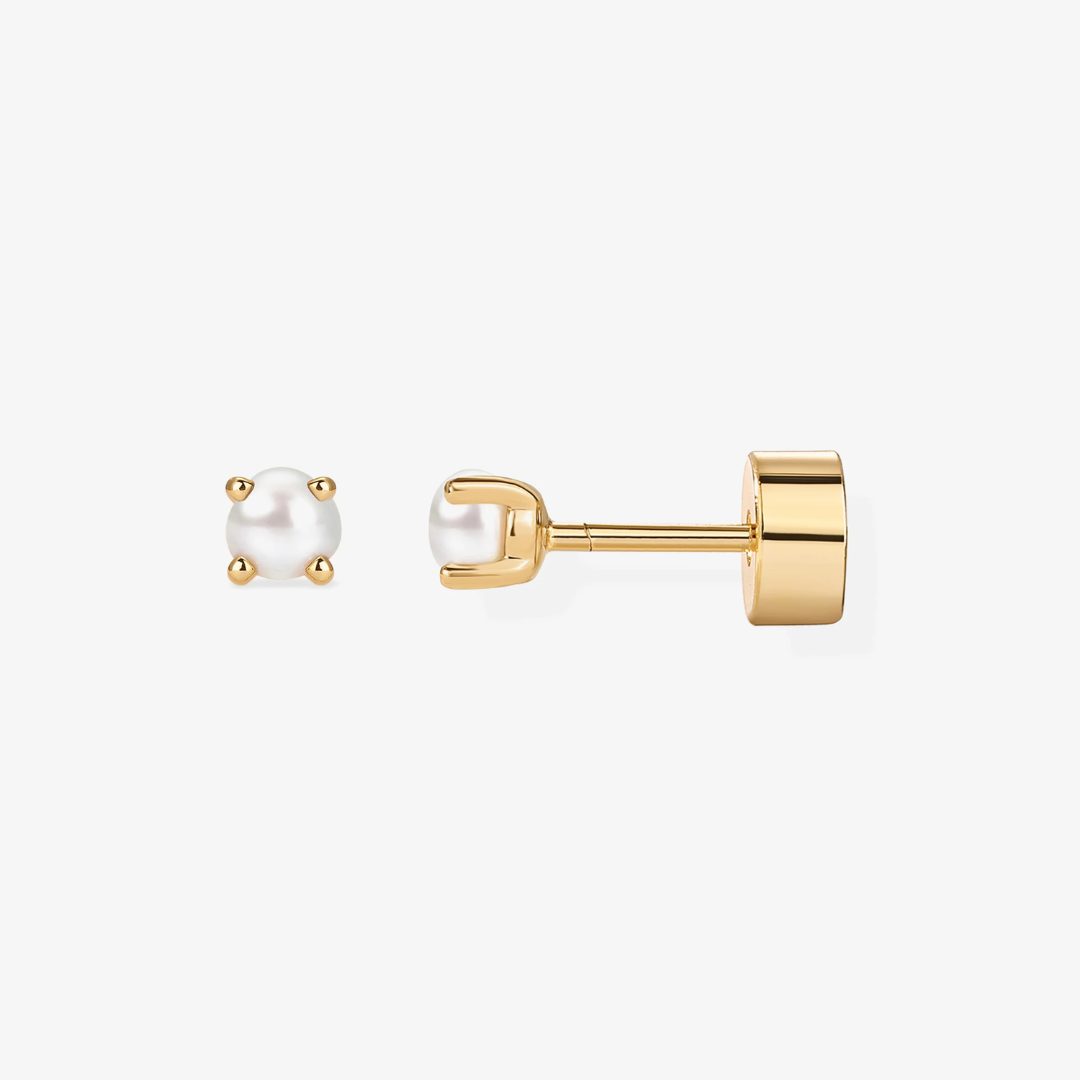 Aurelia Petite Pearl Flat Back Stud Earrings