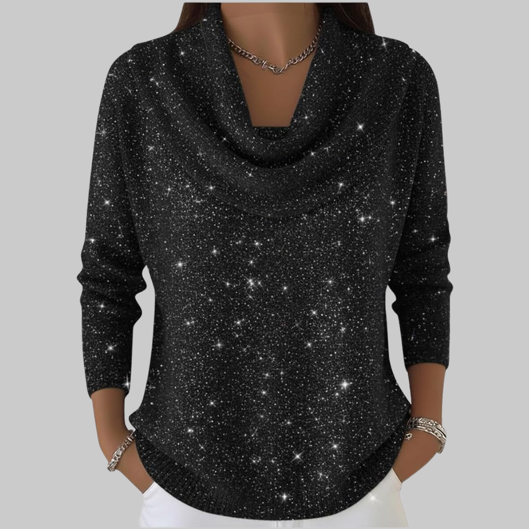 Ayelet - Soft Turtleneck Sweater with Star Print
