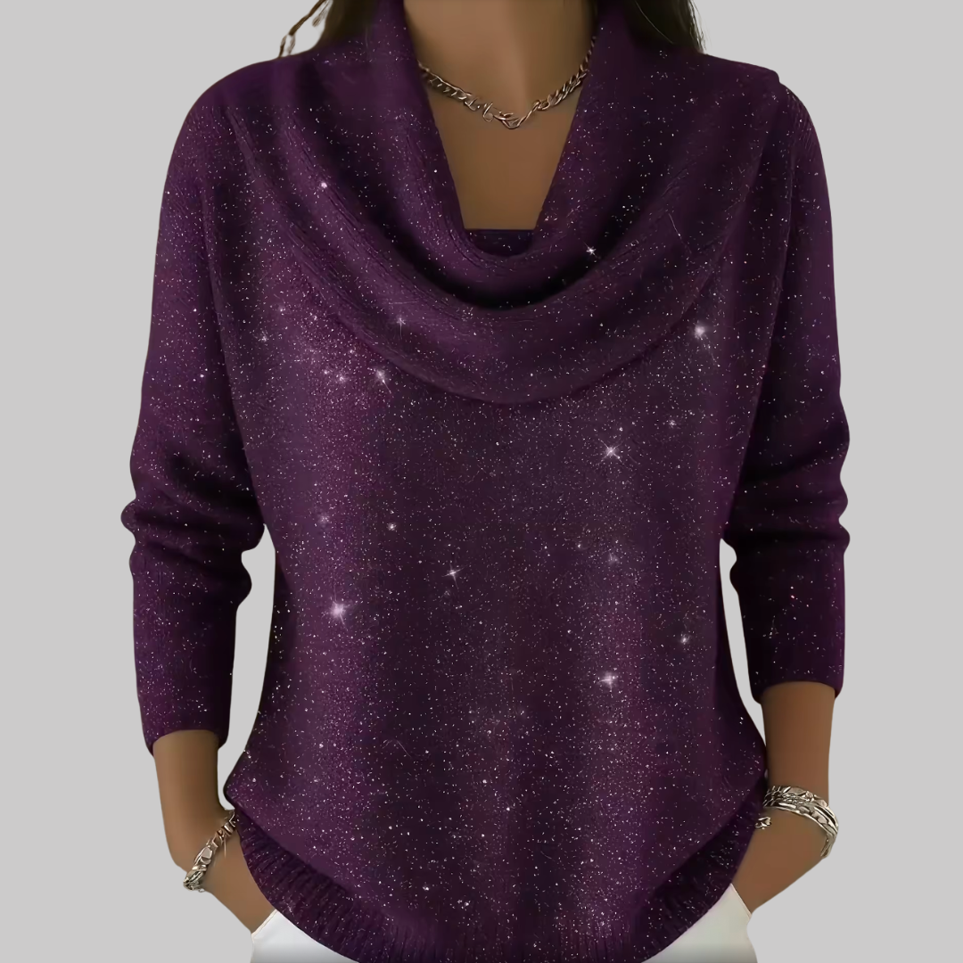 Ayelet - Soft Turtleneck Sweater with Star Print