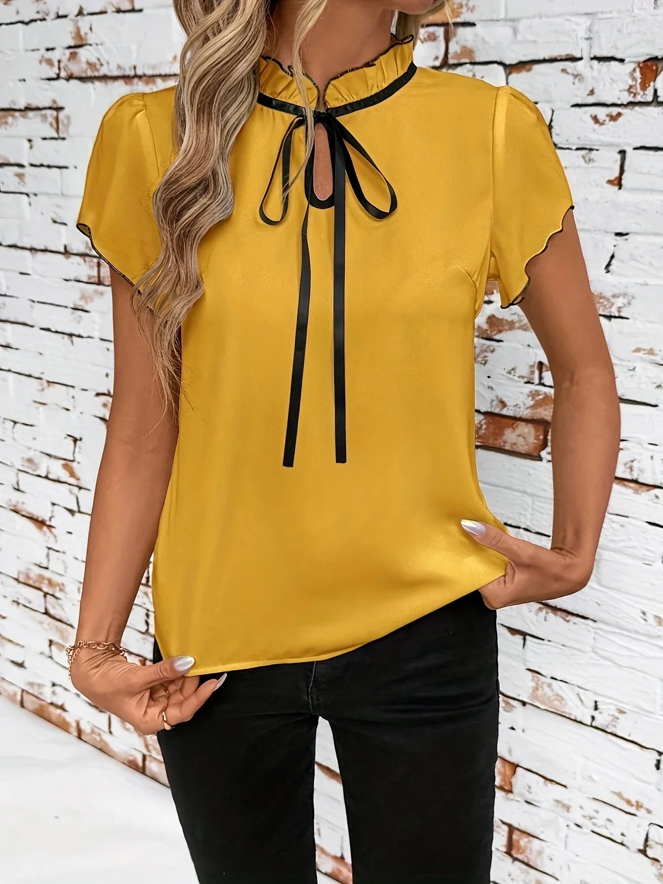 Bethany - Color Block Short Sleeve Shirt