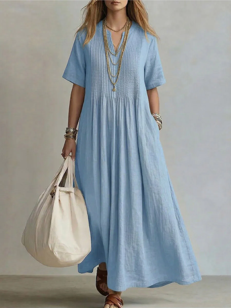 Betsaida – Abito elegante con scollo a V e maniche corte