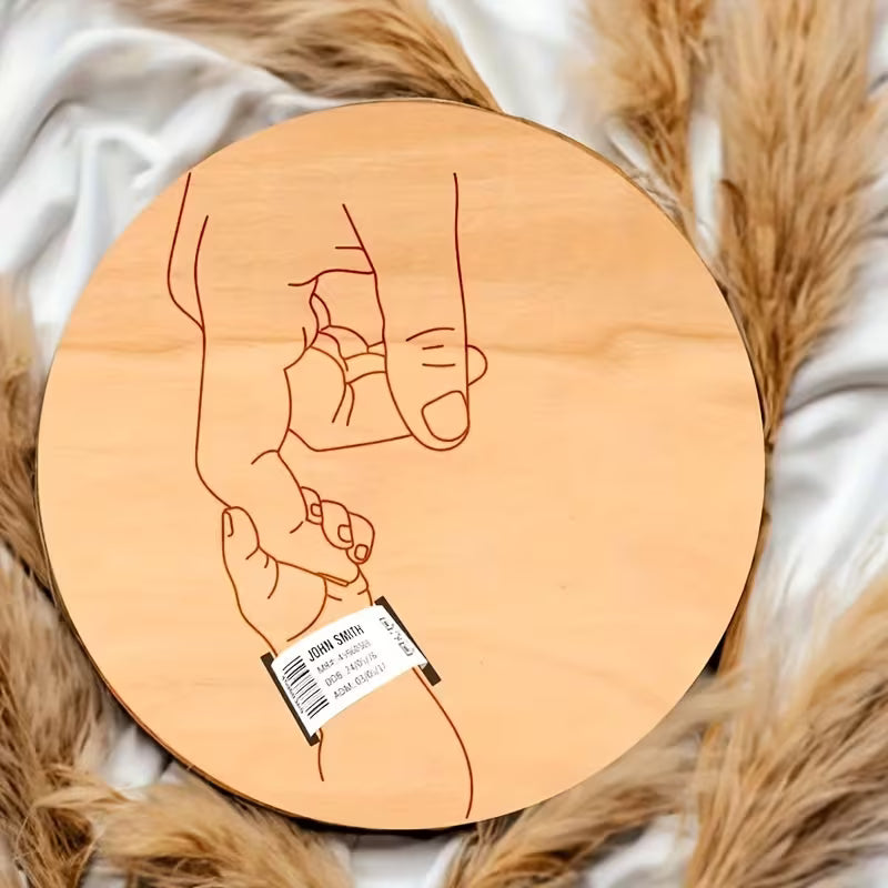 BirthMark - Wooden Bracelet with Birth Plaque