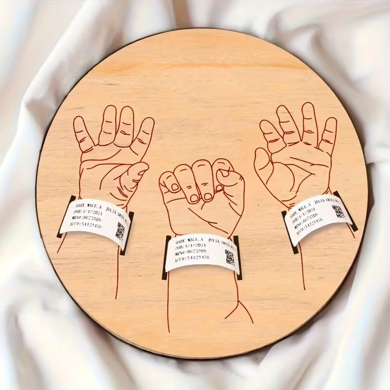 BirthMark - Wooden Bracelet with Birth Plaque