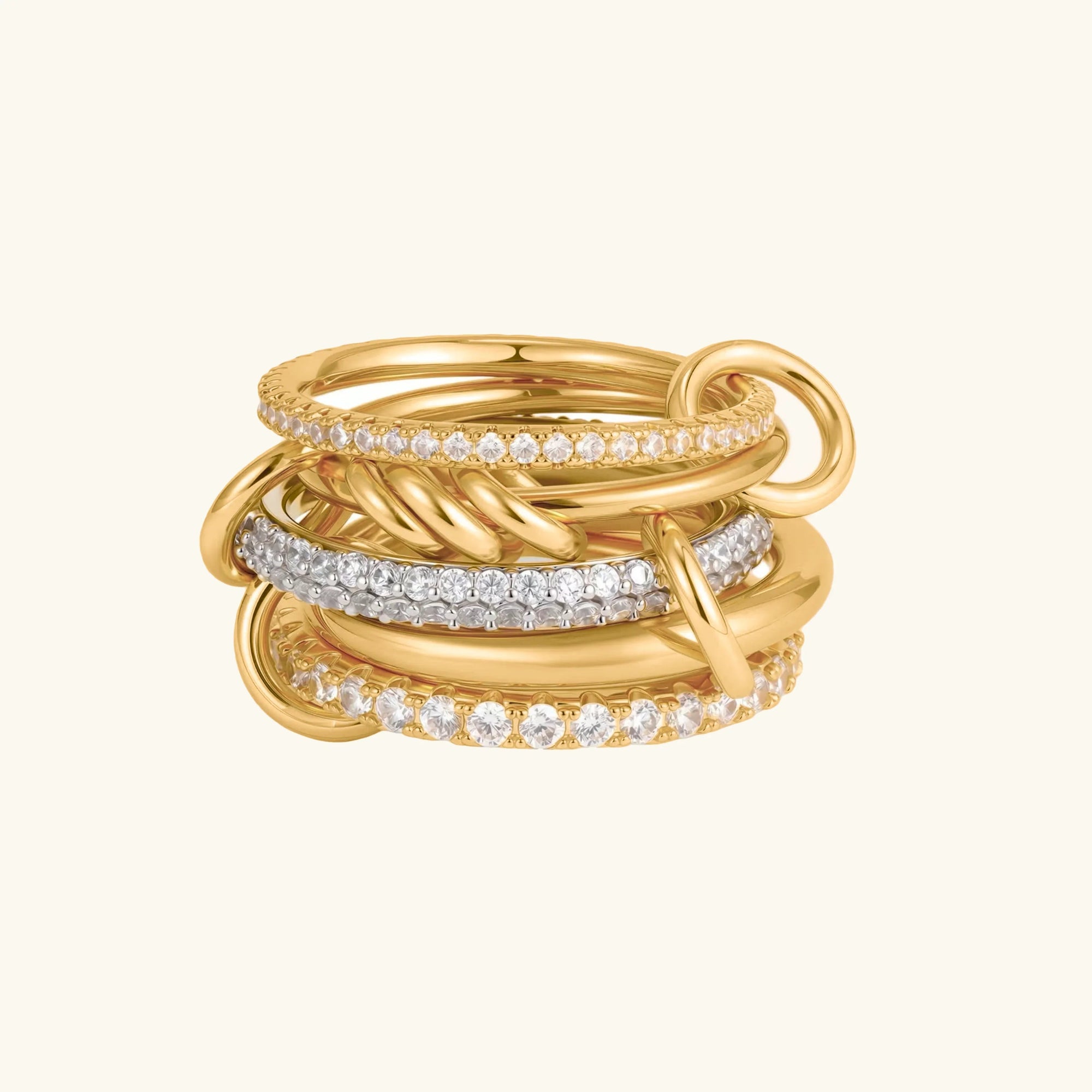 Anello a fascia impilabile con diamante Blaise