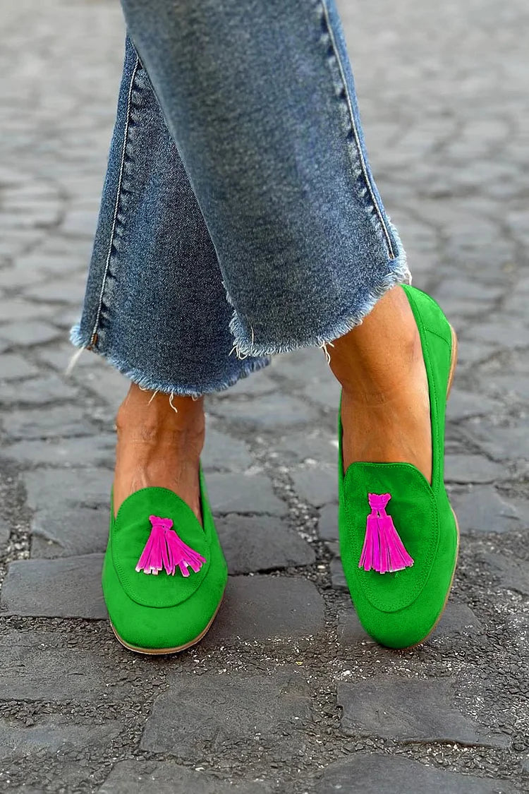 Boattin – Elegant Suede Slippers with Tassels
