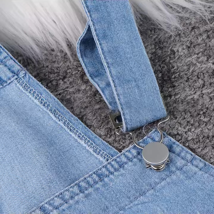 Carly – Casual Denim Overall with Drawstring at the Waist