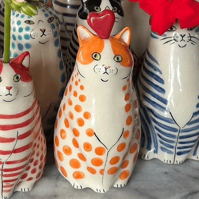 CatCraze – Collection of Hand-Painted Cat Vases