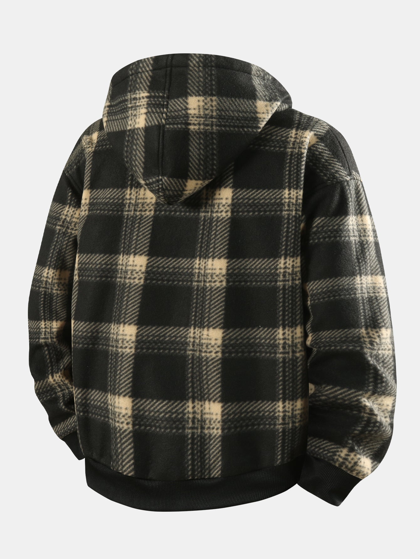 Ciaran – Teddy Fleece Flannel Coat with Hood and Zipper