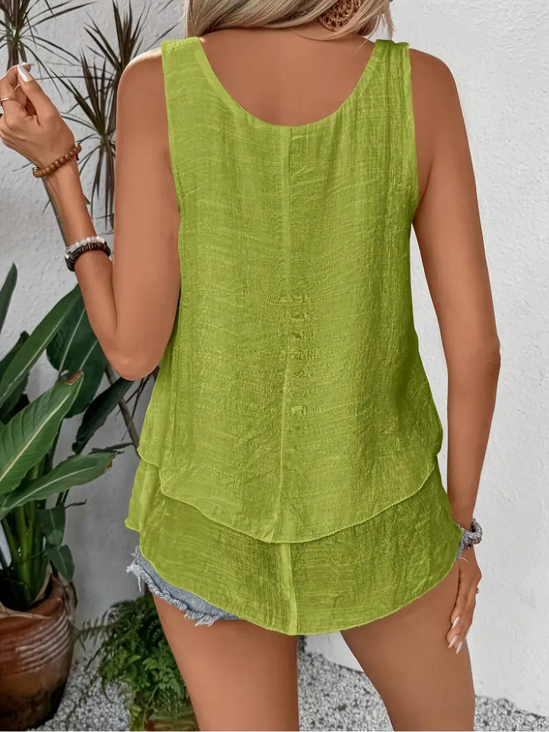 Cressida – Tank Top Made of Viscose Blend with Ruffles