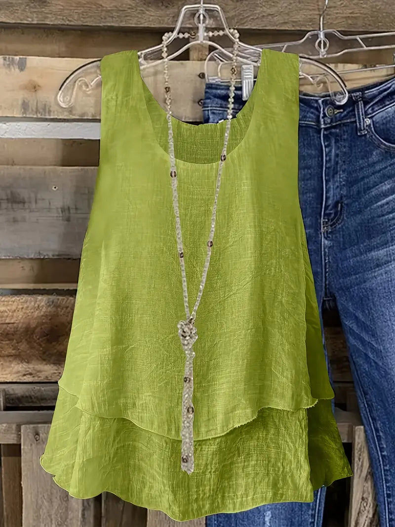 Cressida – Tank Top Made of Viscose Blend with Ruffles