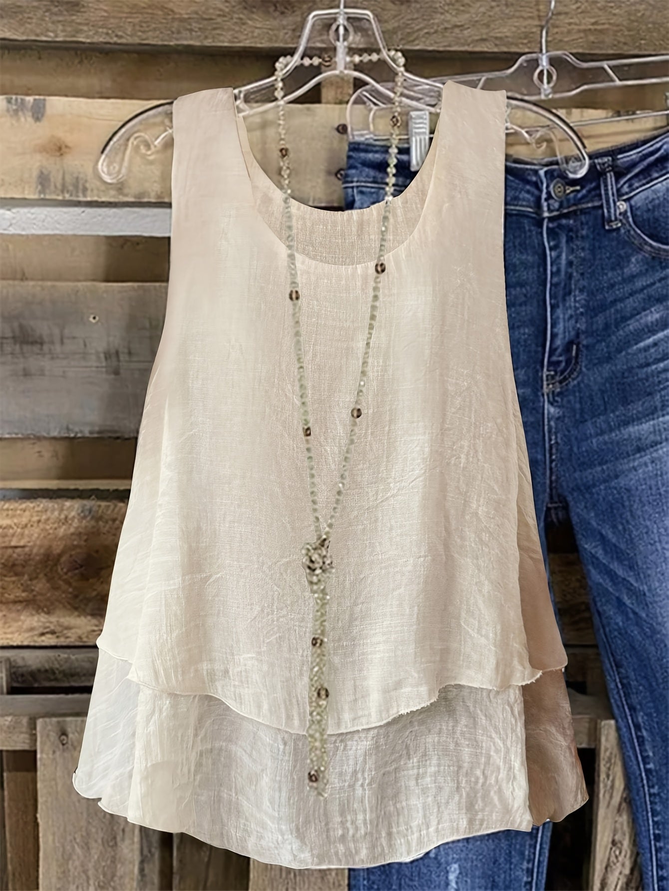 Cressida – Tank Top Made of Viscose Blend with Ruffles