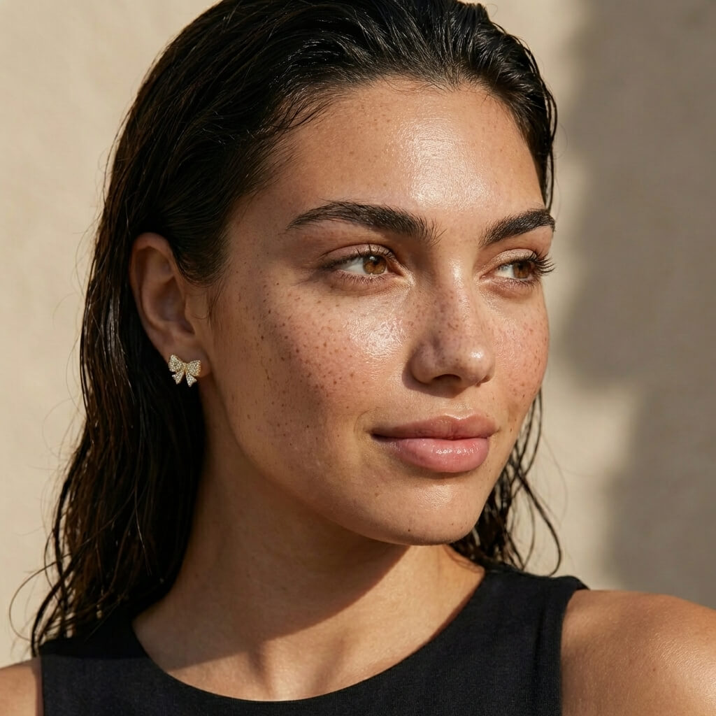 Dainty Bow Flat Back Stud Earrings