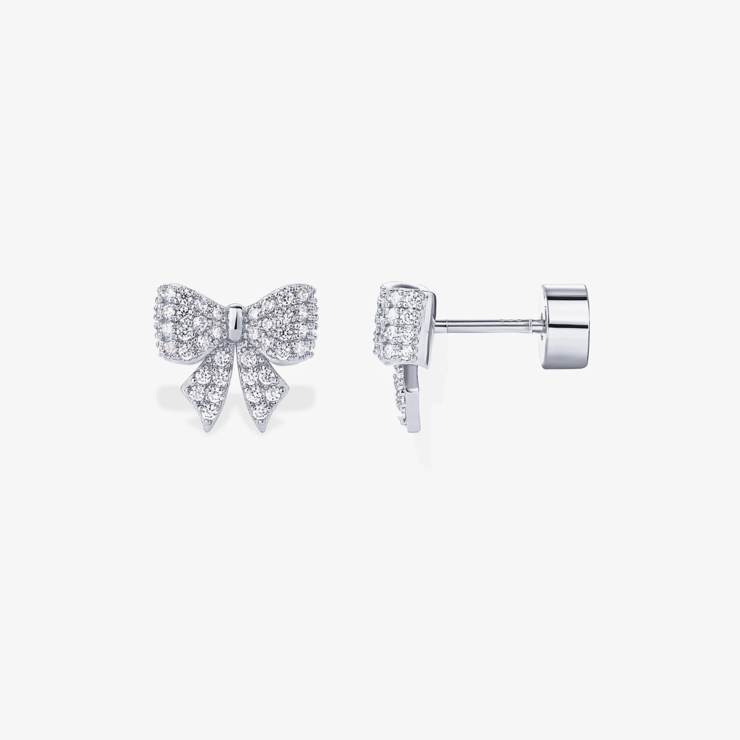 Dainty Bow Flat Back Stud Earrings
