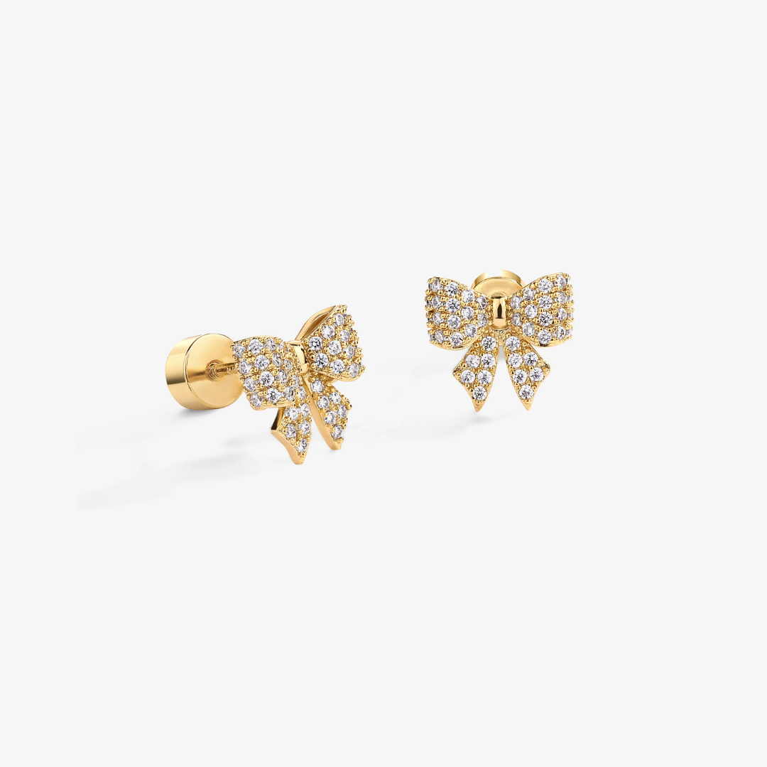 Dainty Bow Flat Back Stud Earrings