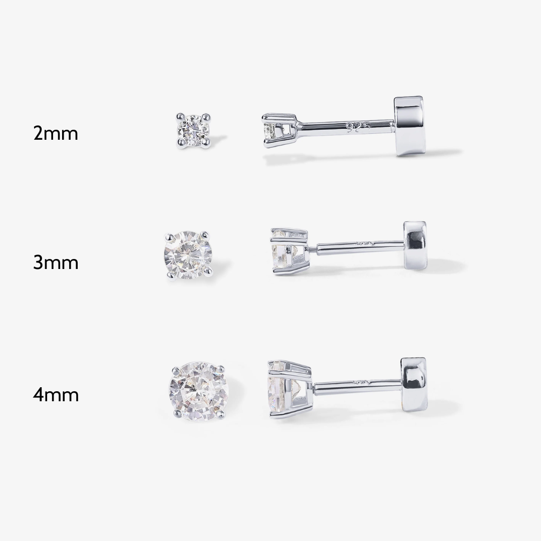 Dainty Diamond Flat Back Stud Earrings