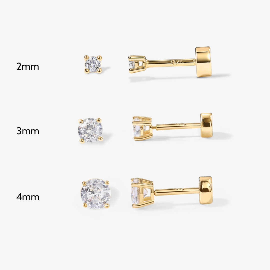 Dainty Diamond Flat Back Stud Earrings