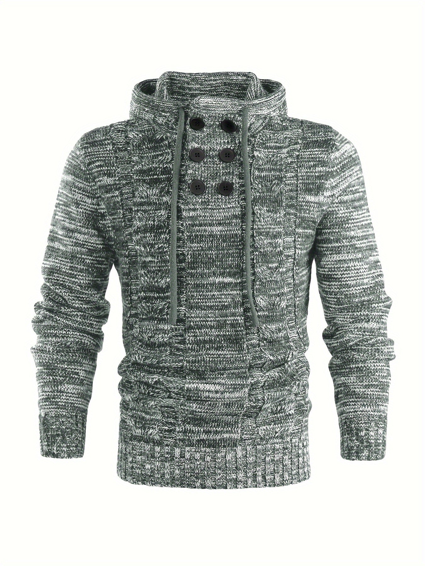 Damiaan – Casual Long Sleeve Knit Hoodie