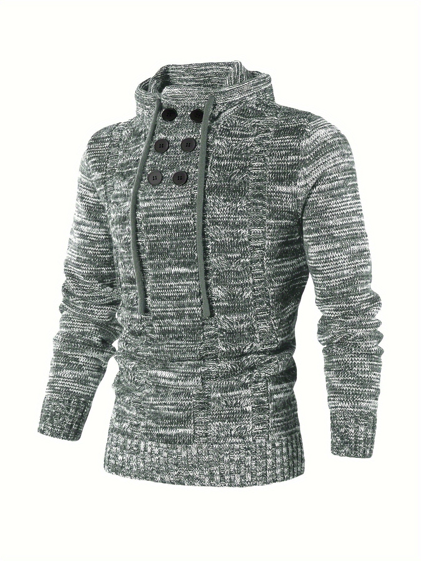 Damiaan – Casual Long Sleeve Knit Hoodie
