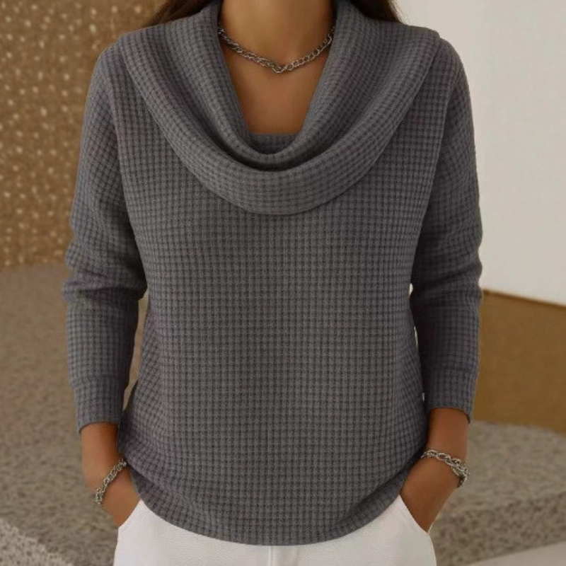 Danela – Elegant Sweater with Waterfall Neckline