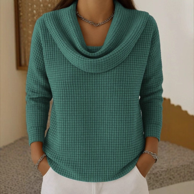 Danela – Elegant Sweater with Waterfall Neckline