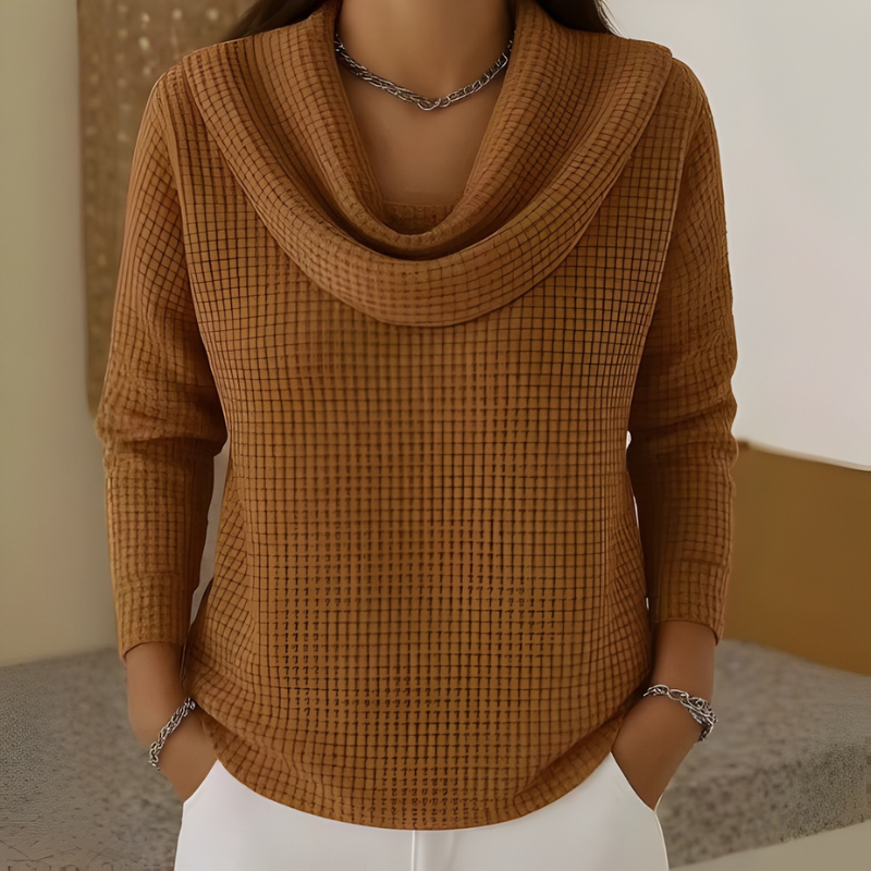 Danela – Elegant Sweater with Waterfall Neckline