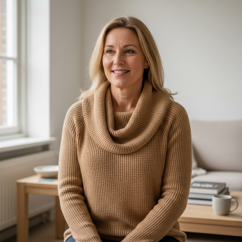 Danela – Elegant Sweater with Waterfall Neckline