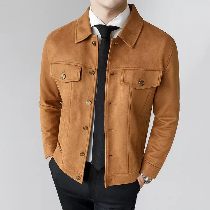 Davila – Elegant Long Sleeve Suede Jacket