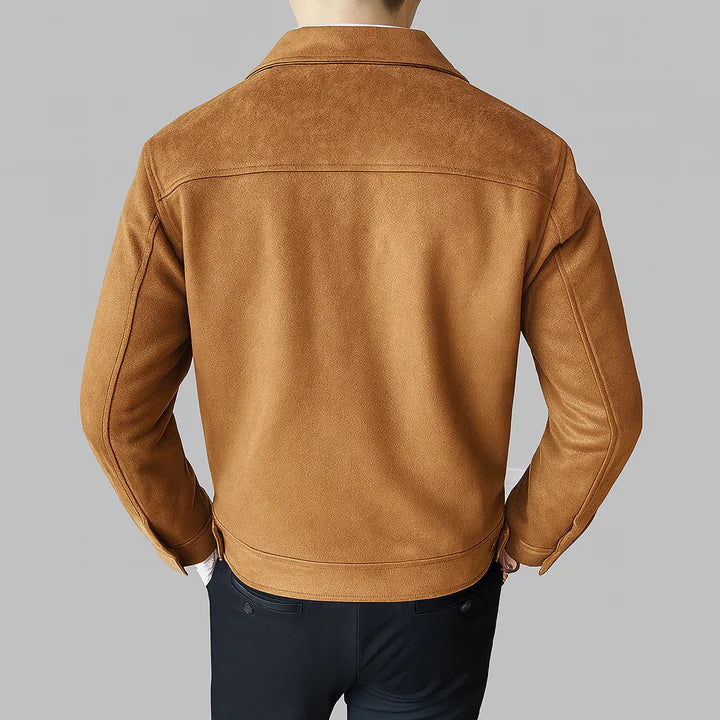 Davila – Elegante suède jas met lange mouwen