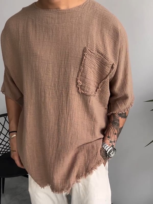 Davis - T-shirt in lino a maniche corte