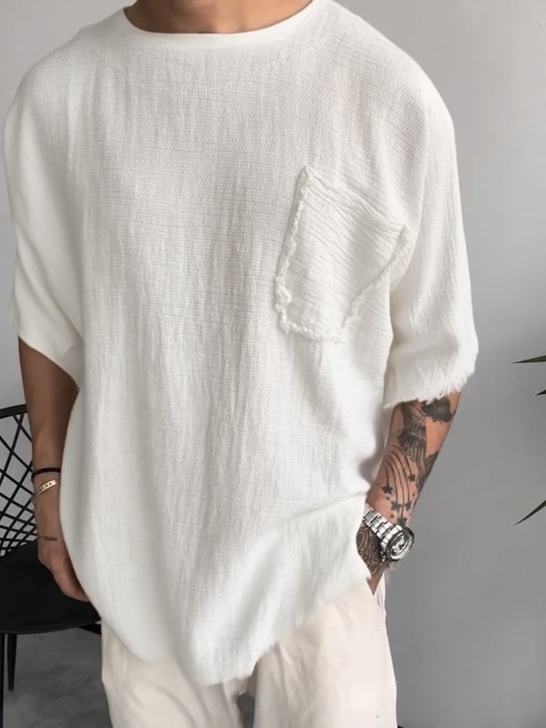 Davis - T-shirt in lino a maniche corte
