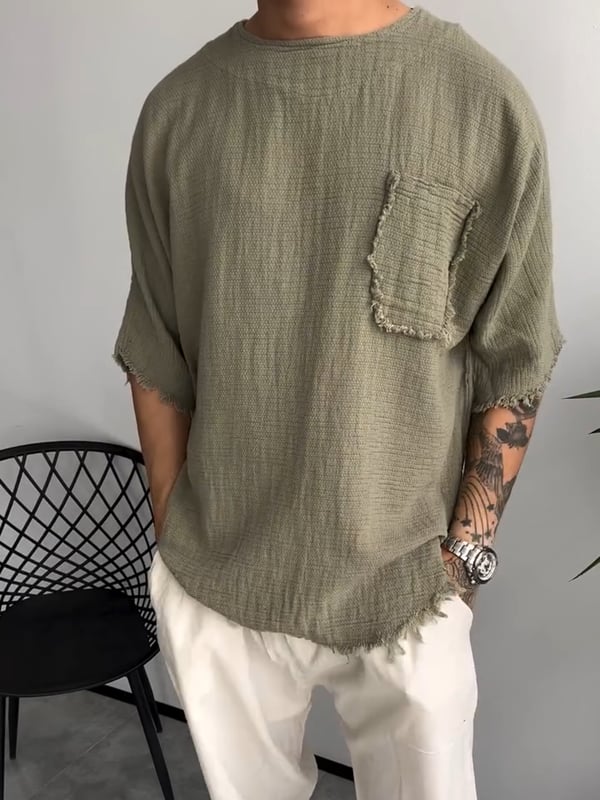 Davis - Short-Sleeved Linen T-Shirt