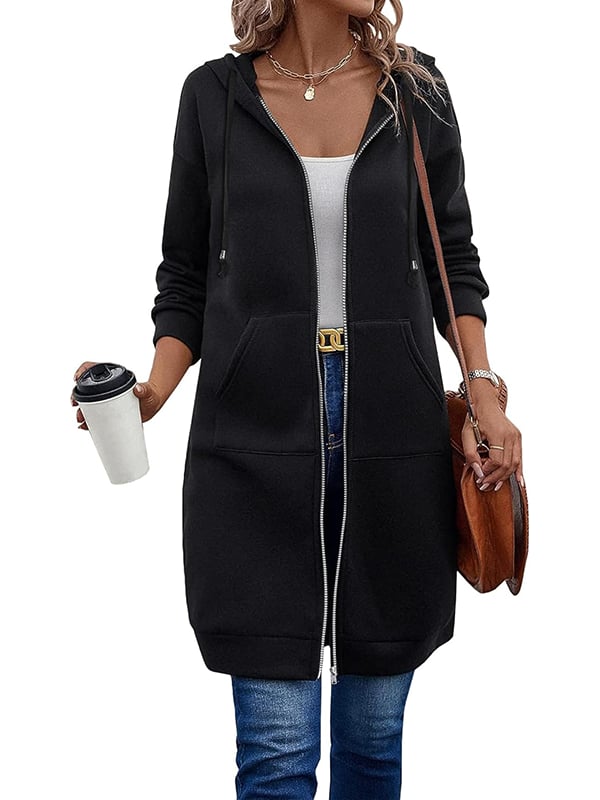 Dfida – Casual Fleece Hoodie with Zipper
