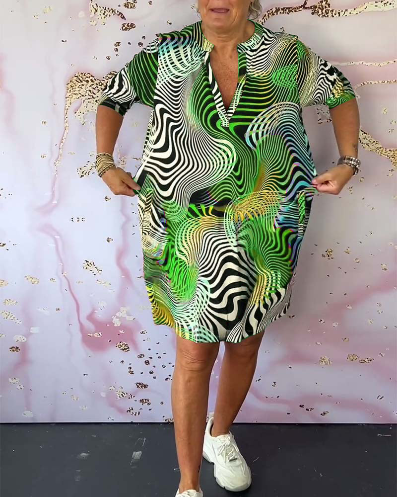 Diane – Colorful Dress with V-Neck
