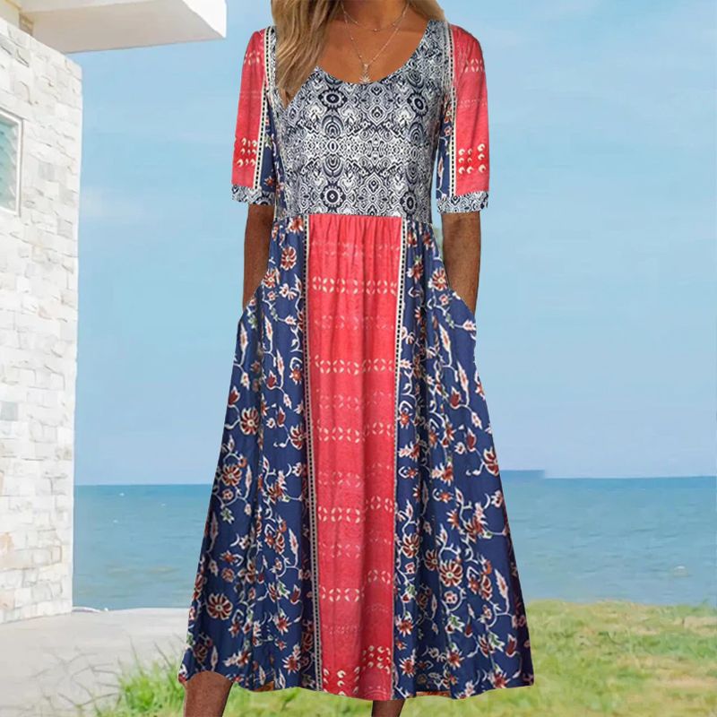 Dinara - Elegant Dress with Boho Prints