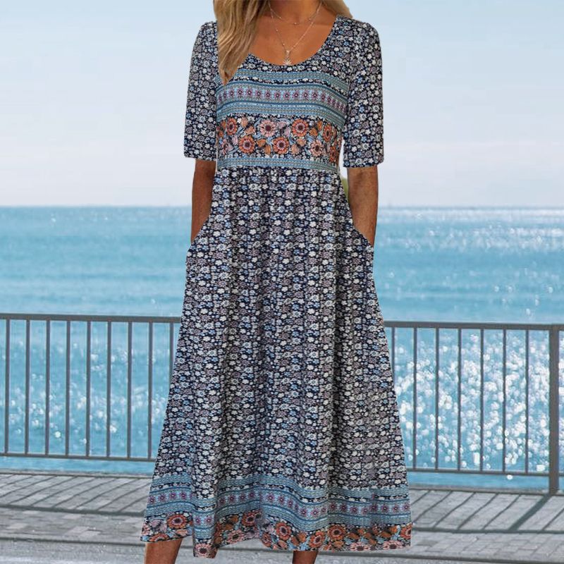 Dinara - Elegant Dress with Boho Prints